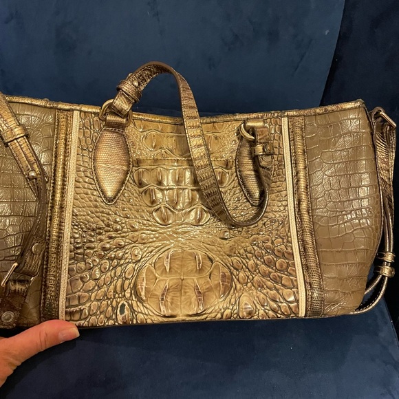 Brahmin Tan Crocodile-Embossed Shoulder Bag - Picture 6 of 7